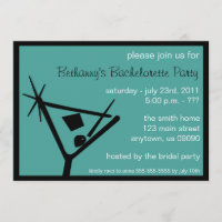 Junggeselinnen-Abschied Invite Martini-Glas (Aquam