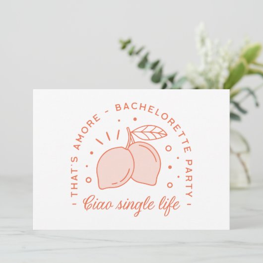 Junggeselinnen-Abschied Italienisches Sommerthema  Einladung (Stehend Vorderseite)