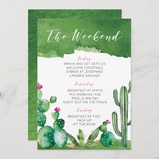 Junggeselinnen-Abschied Itinerary - Palmsprings Programm (Vorne/Hinten)