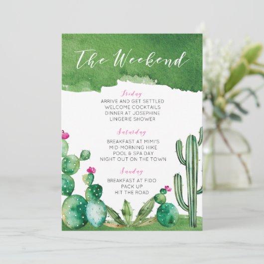 Junggeselinnen-Abschied Itinerary - Palmsprings Programm (Stehend Vorderseite)