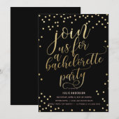 Junggeselinnen-Abschied ITINERARY // SCHWARZE Einl Einladung (Vorne/Hinten)