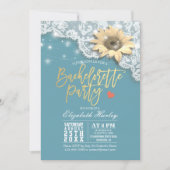 Junggeselinnen-Abschied Lace Sonnenblumen String L Einladung (Vorderseite)