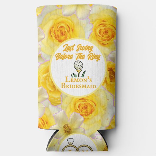 Junggeselinnen-Abschied Lemon Gelb Personalisiert Selters Dosenkühler (Vorderseite)