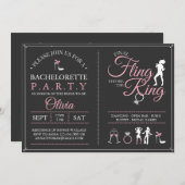 Junggeselinnen-Abschied letzte Flug Einladung (Vorne/Hinten)
