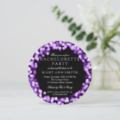 Junggeselinnen-Abschied Lila Funkelnd Leuchten Einladung (Stehend Vorderseite)
