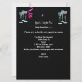 Junggeselinnen-Abschied Lila Rosa Schwarze Getränk Einladung (Rückseite)