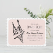 Junggeselinnen-Abschied Lingerie Brautparty Pink Einladung (Stehend Vorderseite)