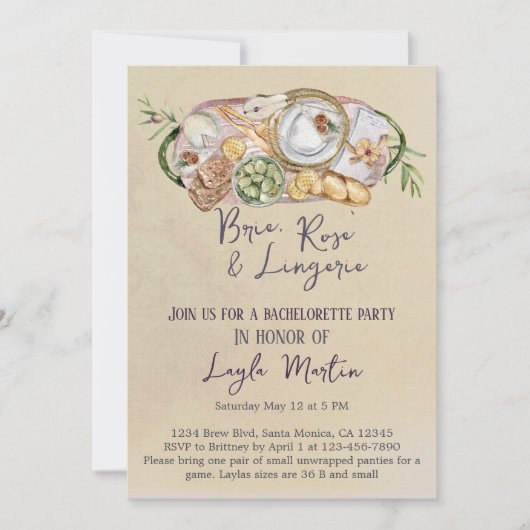 Junggeselinnen-Abschied "Lingerie" Einladung (Vorderseite)