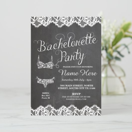Junggeselinnen-Abschied Lingerie Shower Bridal Ein Einladung (Stehend Vorderseite)