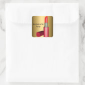 Junggeselinnen-Abschied LipStick Hochzeit Bachelor Quadratischer Aufkleber (Tasche)