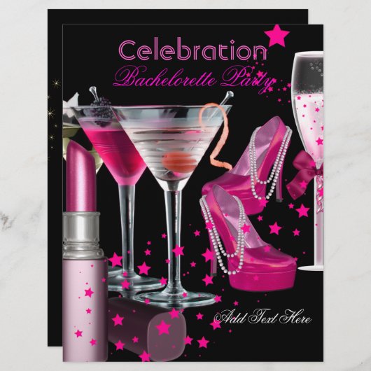 Junggeselinnen-Abschied Lipstick Pink Schuhe Champ (Vorne/Hinten)