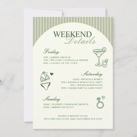 Junggeselinnen-Abschied Margs and Matrimone Einladung (Rückseite)