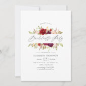 Junggeselinnen-Abschied Marsala und Blush Einladung (Vorderseite)