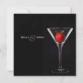 Junggeselinnen-Abschied Martini-Glas-Einladung Einladung (Rückseite)