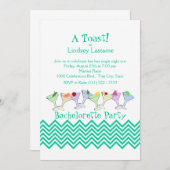 Junggeselinnen-Abschied, Martini-Parade Einladung (Vorne/Hinten)