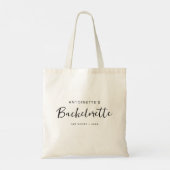 Junggeselinnen-Abschied Minimalistisch Script Brid Tragetasche (Rückseite)