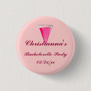 "Junggeselinnen-Abschied" - mit Champagne-Flöte Button
