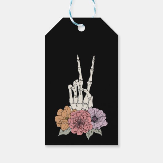 Junggeselinnen-Abschied mit schwarzem Retroschädel Geschenkanhänger (Rückseite)