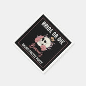 Junggeselinnen-Abschied mit schwarzem Retroschädel Serviette (Ecke)