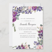 Junggeselinnen-Abschied mit Violett und Pflaumenbl Einladung (Vorderseite)