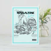 Junggeselinnen-Abschied Mode Diva Magazin Einladung (Stehend Vorderseite)