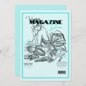 Junggeselinnen-Abschied Mode Diva Magazin Einladung (Vorne/Hinten)