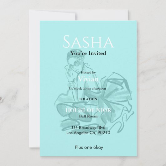 Junggeselinnen-Abschied Mode Diva Magazin Einladung (Rückseite)