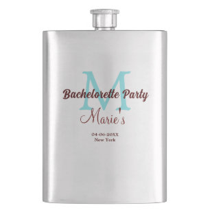 Junggeselinnen-Abschied Monogramm Name Datum angeb Flachmann
