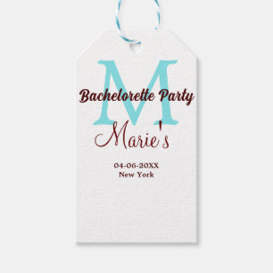 Junggeselinnen-Abschied Monogramm Name Datum angeb Geschenkanhänger