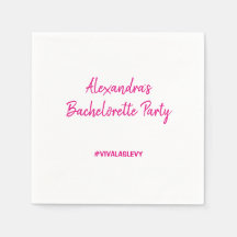 Junggeselinnen-Abschied Napkins mit Hashtag Pink