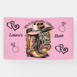 Junggeselinnen-Abschied Nashville - Stiefel und Bl Banner