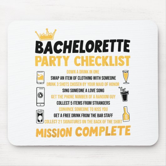 Junggeselinnen-Abschied Naughty Games Checklist Br Mousepad (Vorne)
