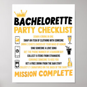 Junggeselinnen-Abschied Naughty Games Checklist Br Poster