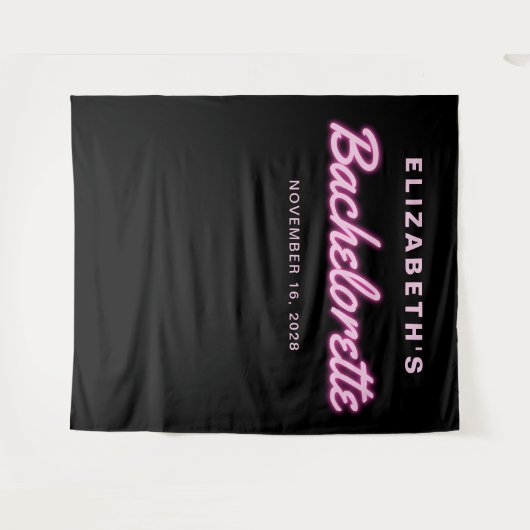 Junggeselinnen-Abschied Neon Lights Wandteppich (Vorderseite (Horizontal))