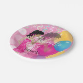 Junggeselinnen-Abschied - Party Girl Pink Pappteller (Schrägansicht)