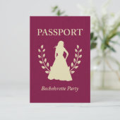 Junggeselinnen-Abschied Pass Einladung (Stehend Vorderseite)