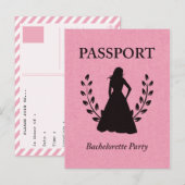 Junggeselinnen-Abschied Pass Einladungspostkarte (Vorne/Hinten)