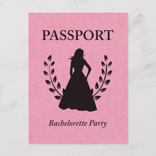 Junggeselinnen-Abschied Pass Einladungspostkarte (Vorderseite)