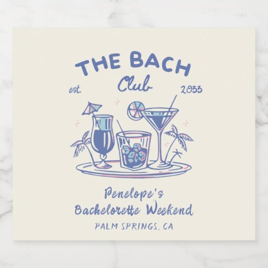 Junggeselinnen-Abschied Personalisiert Champagnerl Schaumweinetikett (Einzelnes Label)