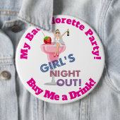 Junggeselinnen-Abschied Pinback Button, 6 HUGE Button (Beispiel)