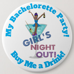 Junggeselinnen-Abschied Pinback Button, 6 HUGE Button