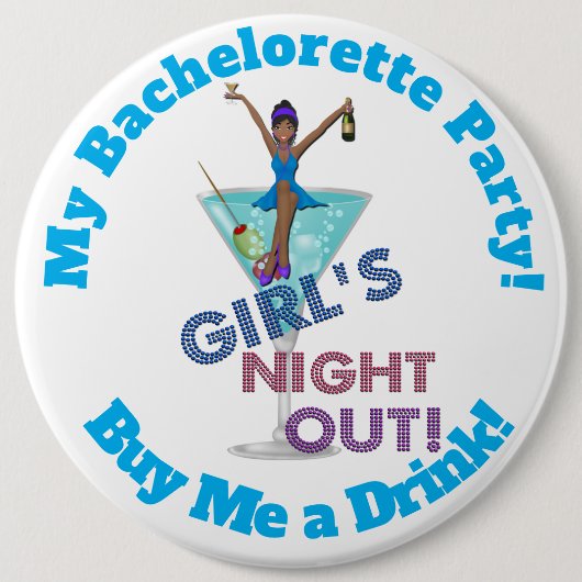 Junggeselinnen-Abschied Pinback Button, 6 HUGE Button (Vorderseite)