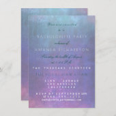 Junggeselinnen-Abschied Pink Aquatic Pasta Wasserf Einladung (Vorne/Hinten)