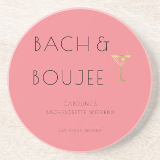 Junggeselinnen-Abschied Pink Bach und Boujee Getränkeuntersetzer