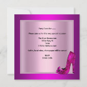 Junggeselinnen-Abschied Pink Champagne Einladung (Rückseite)