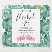 Junggeselinnen-Abschied Pink Flaming Alkoholflaschenetikett (Einzelnes Label)