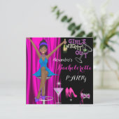 Junggeselinnen-Abschied Pink Girls Night Out! 2 Einladung (Stehend Vorderseite)