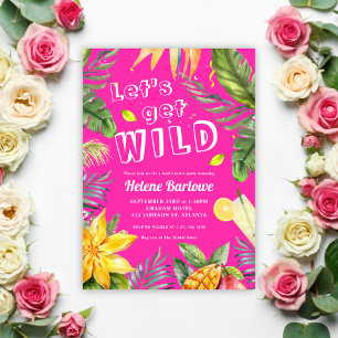 Junggeselinnen-Abschied Pink Girly Fun Tropical Einladung