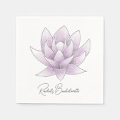 Junggeselinnen-Abschied Pink Lotus Serviette (Vorderseite)