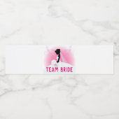 Junggeselinnen-Abschied Pink Silhouette Mannschaft Wasserflaschenetikett (Einzelnes Label)